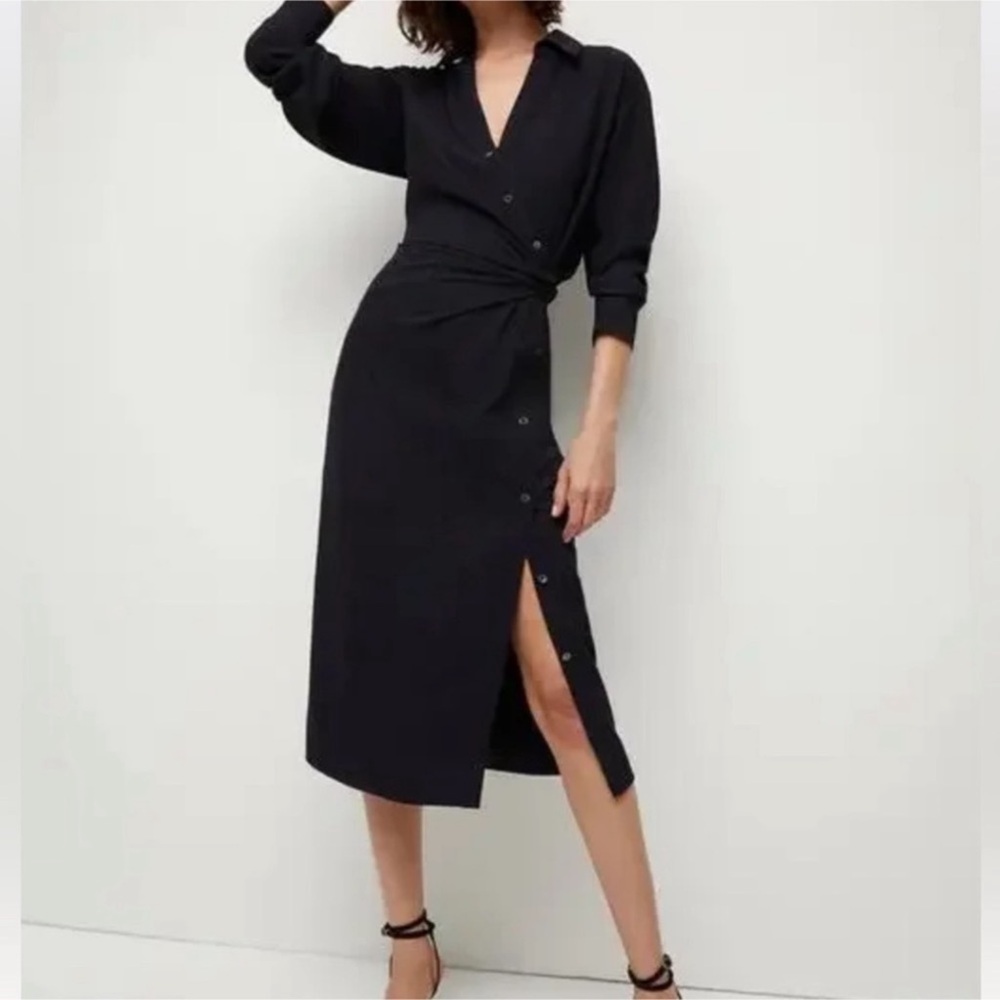 Veronica Beard Wright Midi Wrap Dress Navy Sz 8